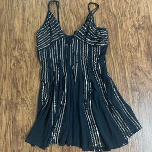 Free People Navy Sequin Mini Dress